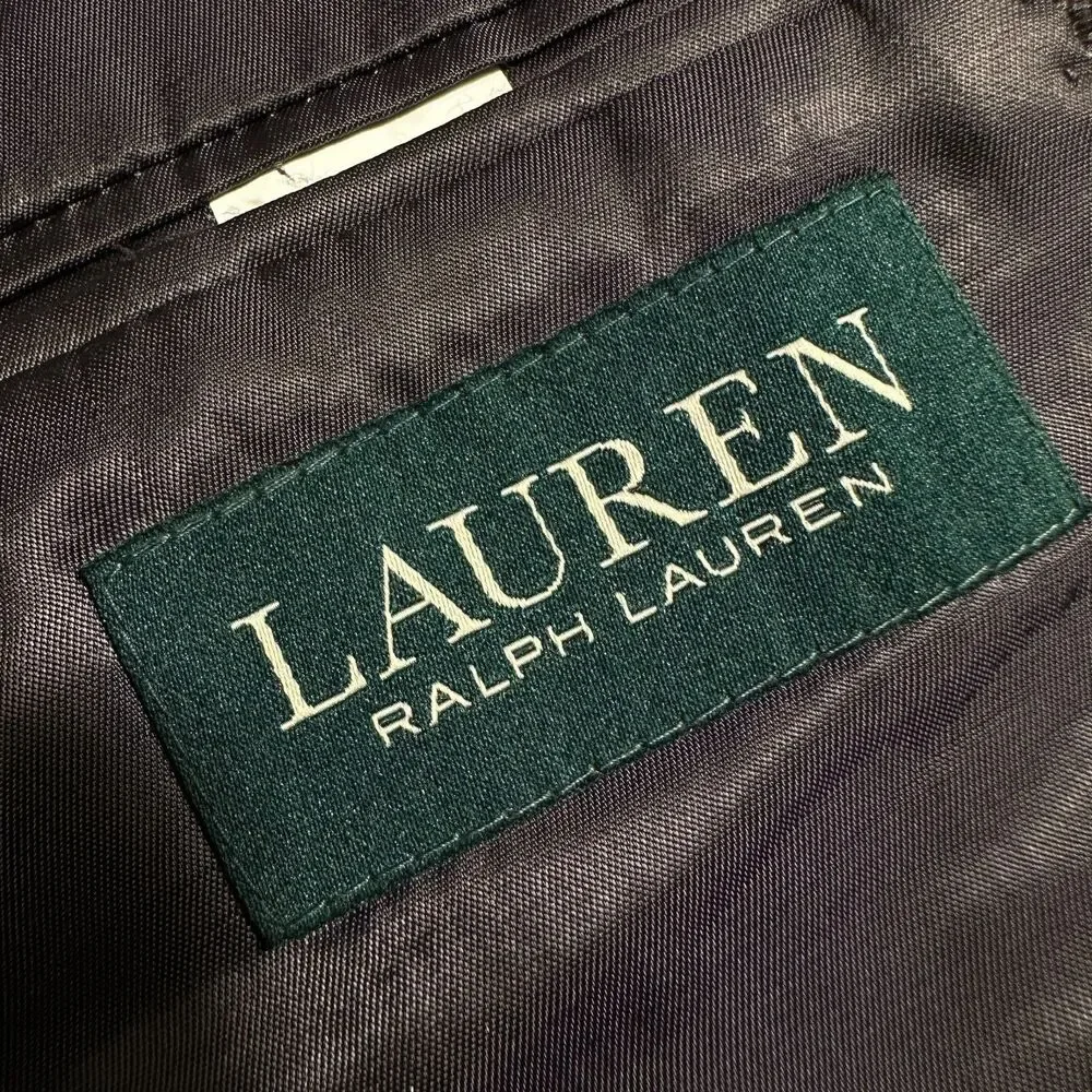 RALPH LAUREN Mens Blazer 46L Sport Coat Two Button Casual Jacket Gray Plaid Wool
